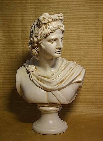 Bste des Apollo, eine Reproduktion einer rmischen Figur aus Kunstmarmor