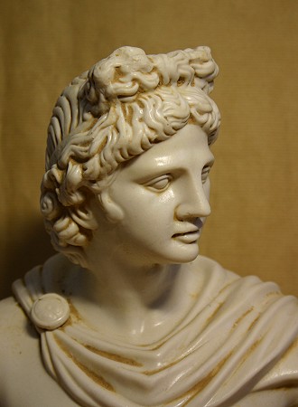 Bste des Apollo, eine Reproduktion einer rmischen Figur aus Kunstmarmor