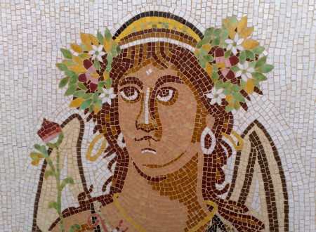 Frhling, Detail einer Reproduktion eines rmischen Mosaiks