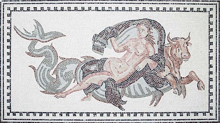 Die Entfhrung der Europa, Reproduktion eines rmischen Mosaiks