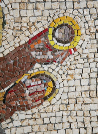 Detail einer Reproduktion eines rmischen Mosaiks