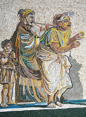 Detail einer Reproduktion eines rmischen Mosaiks