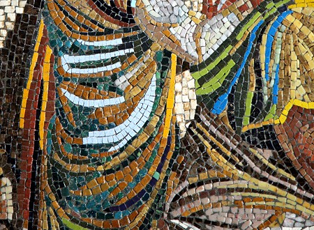 Detail einer Reproduktion eines rmischen Mosaiks