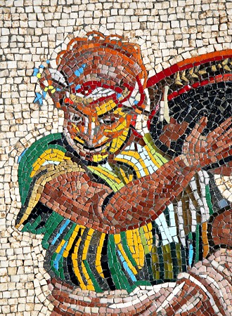 Detail einer Reproduktion eines rmischen Mosaiks